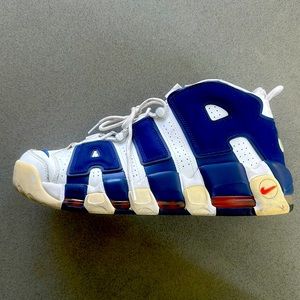 Nike Air More Uptempo Knicks White Blue Orange( GS 5.5Y / 415082 103 ).